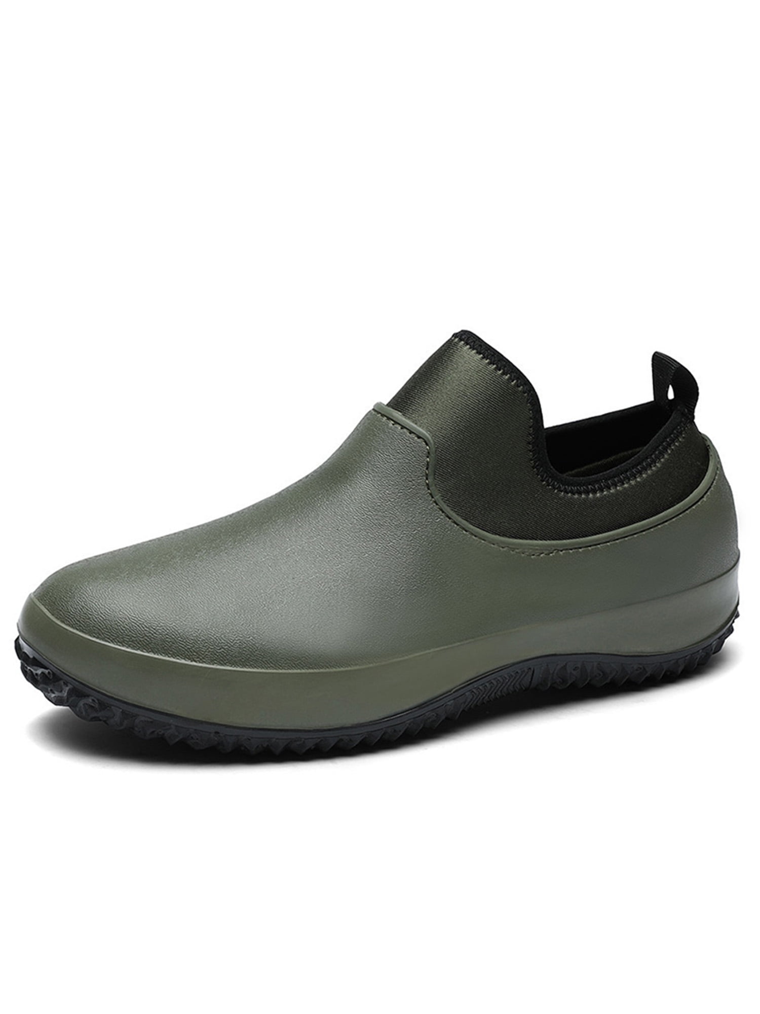 GENILU Mens Womens Oilproof Waterproof Slip On Clogs Work Garden Boots Chef Shoes Size 4.5 13 Green Additional Shoe Cover 6.5
