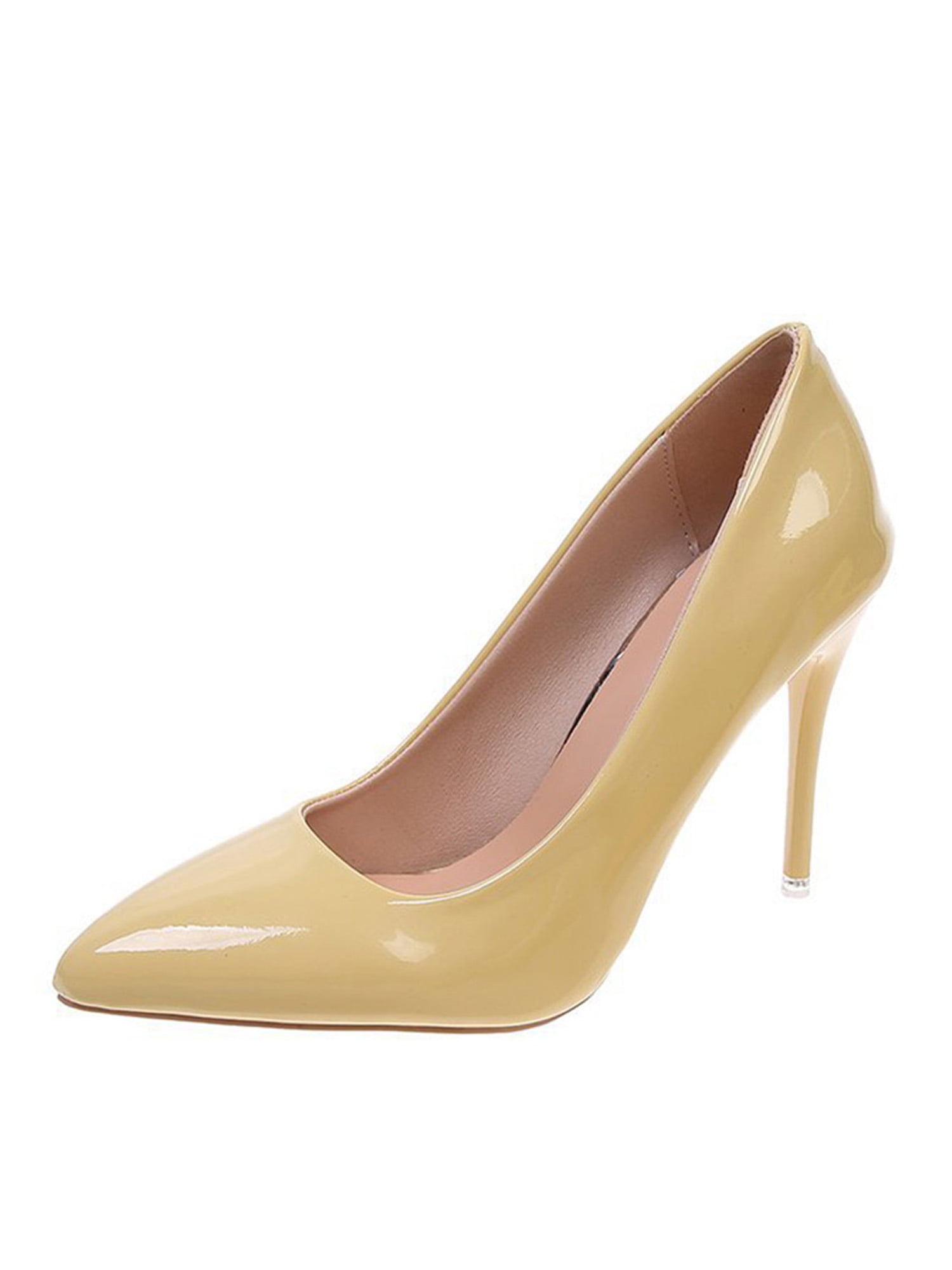 Vedolay High Heels For Prom Womens Cute Casual Pointed Toe Low Heel Pumps  Dressy Shoes,Yellow 8.5 - Walmart.com