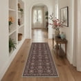 thumbnail image 1 of GENIMO 2' x 6' Runner Rug, Machine Washable Non Slip Low Pile Hallway Runner Rug for Kitchen Laundry Room, Classic Floral, Dusty Plum, 1 of 6