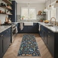 thumbnail image 1 of GENIMO 2' x 6' Runner Rug, Machine Washable Non Slip Low Pile Hallway Runner Rug for Kitchen Laundry Room, Neutral Animal Print, Deep Indigo, 1 of 6