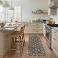 thumbnail image 1 of GENIMO 2' x 6' Runner Rug, Machine Washable Non Slip Low Pile Hallway Runner Rug for Kitchen Laundry Room, Romantic Floral, Dusty Charcoal, 1 of 6