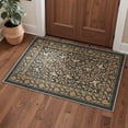 thumbnail image 1 of GENIMO 2'x3' Area Rug for Entryway, Machine Washable Non Slip Low Pile Indoor Door Mat for Front Door Kitchen Bathroom, Classic Floral, Antique Emerald, 1 of 5