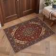 thumbnail image 1 of GENIMO 2'x3' Area Rug for Entryway, Machine Washable Non Slip Low Pile Indoor Door Mat for Front Door Kitchen Bathroom, Distressed Persian Diamond, RUBYORBIT, 1 of 5
