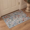 thumbnail image 1 of GENIMO 2'x3' Area Rug, Washable Non Slip Soft Floral Indoor Door Mat for Entryway Kitchen Laundry Room, Dusty Blue, 1 of 10