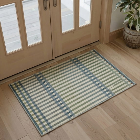GENIMO 2'x3' Area Rug, Washable Non Slip Soft Minimalist Indoor Door Mat for Entryway Kitchen Laundry Room, Dusty Sage