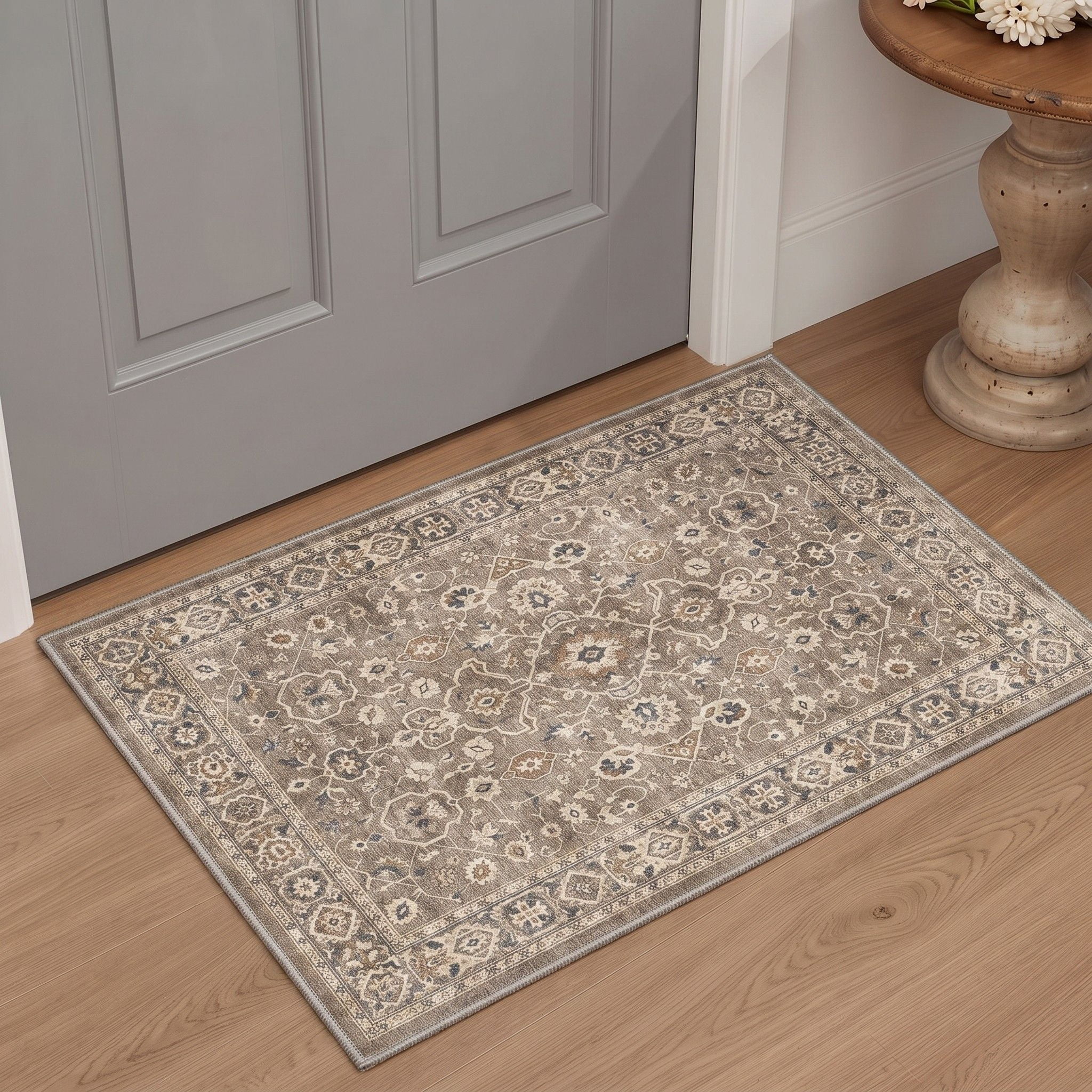 Flora Machine GENIMO 2'x3' Area Rug for Entryway, Machine Washable Non Slip Low Pile ...