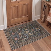 GENIMO 2'x3' Area Rug for Entryway, Machine Washable Non Slip Low Pile Indoor Door Mat for Front Door Kitchen Bathroom, Soft Modern Art, JADE BLOOM
