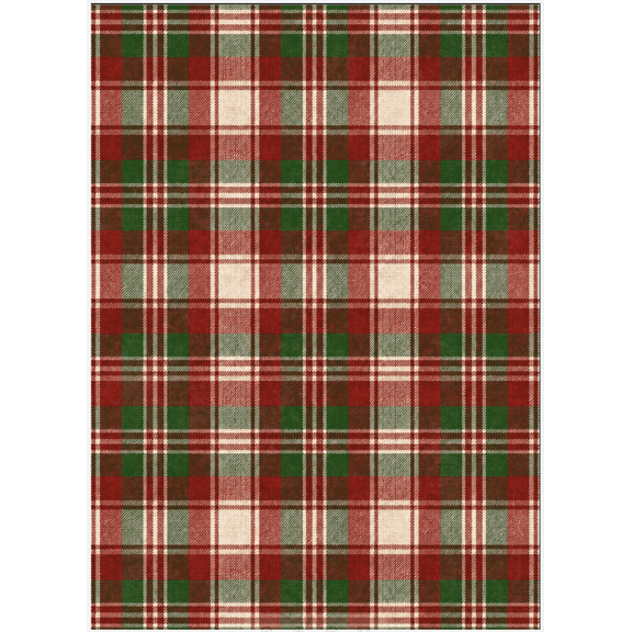 GENIMO 2'x3' Area Rug for Entryway, Tartan Plaid Washable Rug, Non Slip Low Pile Kitchen Rug for Front Door, Bathroom, Bedside, Burgundy Pine