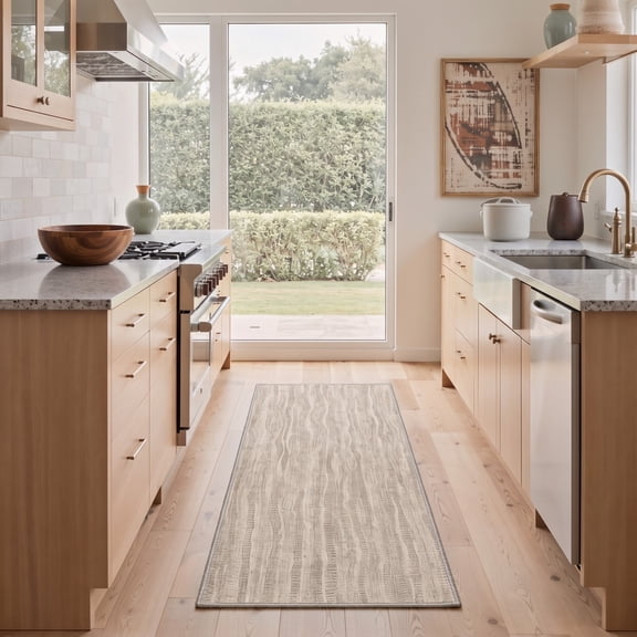 GENIMO 2'x6' Runner Rug, Machine Washable Non Slip Low Pile Hallway Runner Rug for Kitchen Laundry Room, Simple Minimalist, VELVETECHO