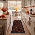 thumbnail image 1 of GENIMO 2'x7' Halloween Runner Rug, Washable Non Slip Soft Farmhouse Pumpkin Indoor Outdoor Hallway Runner for Porch Patio Kitchen Entryway, Noir Orange, 1 of 6