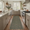 thumbnail image 1 of GENIMO 2'x7' Runner Rug, Machine Washable Non Slip Low Pile Hallway Runner Rug for Kitchen Laundry Room, Art Style, Dusty Teal, 1 of 7