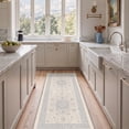 thumbnail image 1 of GENIMO 2'x7' Runner Rug, Machine Washable Non Slip Low Pile Hallway Runner Rug for Kitchen Laundry Room, Botanical Floral, Dusty Blue, 1 of 5