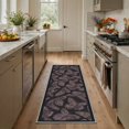 thumbnail image 1 of GENIMO 2'x7' Runner Rug, Machine Washable Non Slip Low Pile Hallway Runner Rug for Kitchen Laundry Room, Contemporary Animal Print, Dusty Brown, 1 of 7