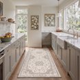 thumbnail image 1 of GENIMO 2'x7' Runner Rug, Machine Washable Non Slip Low Pile Hallway Runner Rug for Kitchen Laundry Room, Distressed Persian Diamond, SILVERVEIL, 1 of 5