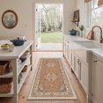 thumbnail image 1 of GENIMO 2'x7' Runner Rug, Machine Washable Non Slip Low Pile Hallway Runner Rug for Kitchen Laundry Room, Modern Persian Diamond, Rust Ivory, 1 of 5