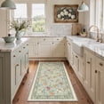 thumbnail image 1 of GENIMO 2'x7' Runner Rug, Washable Non Slip Soft Floral Hallway Runner for Kitchen Entryway Laundry Room, Sage Green, 1 of 6