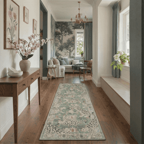 GENIMO 2'x7' Runner Rug, Washable Non Slip Soft Leopard Print Hallway Runner for Kitchen Entryway Laundry Room, Dusty Sage