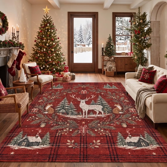 GENIMO 3'x5' Area Rug for Living Room, Washable Non Slip Soft Rustic ...