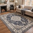 thumbnail image 1 of GENIMO 5'x7' Area Rug for Living Room, Machine Washable Non Slip Low Pile Rug for Bedroom Dining Room, Distressed Persian Diamond, ONYXBLOOM, 1 of 5