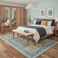 thumbnail image 1 of GENIMO 5'x7' Area Rug for Living Room, Machine Washable Non Slip Low Pile Rug for Bedroom Dining Room, Modern Animal Print, Dusty Blue, 1 of 6