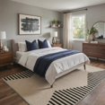 thumbnail image 1 of GENIMO 5'x7' Area Rug for Living Room, Machine Washable Non Slip Low Pile Rug for Bedroom Dining Room, Neutral Minimalist, Warm Beige, 1 of 5