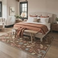 thumbnail image 1 of GENIMO 5'x7' Area Rug for Living Room, Machine Washable Non Slip Low Pile Rug for Bedroom Dining Room, Romantic Floral, Dusty Brown, 1 of 7