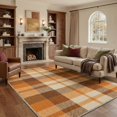 thumbnail image 1 of GENIMO 5'x7' Area Rug for Living Room, Machine Washable Non Slip Low Pile Rug for Bedroom Dining Room, Simple Minimalist, Caramel Brown, 1 of 6