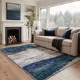 thumbnail image 1 of GENIMO 5'x7' Area Rug for Living Room, Machine Washable Non Slip Low Pile Rug for Bedroom Dining Room, Soft Abstract, Misty Teal, 1 of 5