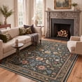 thumbnail image 1 of GENIMO 5'x7' Area Rug for Living Room, Machine Washable Non Slip Low Pile Rug for Bedroom Dining Room, Soft Modern Art, JADE BLOOM, 1 of 5