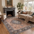thumbnail image 1 of GENIMO 5'x7' Area Rug for Living Room, Machine Washable Non Slip Low Pile Rug for Bedroom Dining Room, Traditional Vintage Diamond, AZURA, 1 of 5