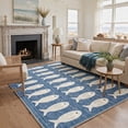 thumbnail image 1 of GENIMO 5'x7' Area Rug for Living Room, Washable Non Slip Soft Fish Print Rug for Bedroom Dining Room Home Office, Washed Blue, 1 of 7