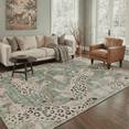 thumbnail image 1 of GENIMO 5'x7' Area Rug for Living Room, Washable Non Slip Soft Leopard Print Rug for Bedroom Dining Room Home Office, Dusty Sage, 1 of 7