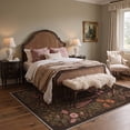 thumbnail image 1 of GENIMO 5'x7' Floral Botanical Area Rug for Living Room, Machine Washable Non Slip Low Pile Rug for Bedroom Dining Room, Dusty Umber, 1 of 5