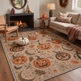 thumbnail image 1 of GENIMO 5'x7' Halloween Area Rug for Living Room, Washable Non Slip Soft Farmhouse Pumpkin Indoor Rug for Bedroom Dining Room Home Office, Vintage Caramel, 1 of 6