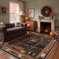 thumbnail image 1 of GENIMO 5'x7' Halloween Area Rug for Living Room, Washable Non Slip Soft Vintage Pumpkin Indoor Rug for Bedroom Dining Room Home Office, Antique Moss, 1 of 6