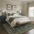 thumbnail image 1 of GENIMO 5'x7' Modern Art Area Rug for Living Room, Machine Washable Non Slip Low Pile Rug for Bedroom Dining Room, Dark Green, Brown, Beige, 1 of 7