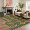 thumbnail image 1 of GENIMO 5'x7' Wildlife Inspired Animal Print Area Rug for Living Room, Machine Washable Non Slip Low Pile Rug for Bedroom Dining Room, Moss Green, 1 of 5