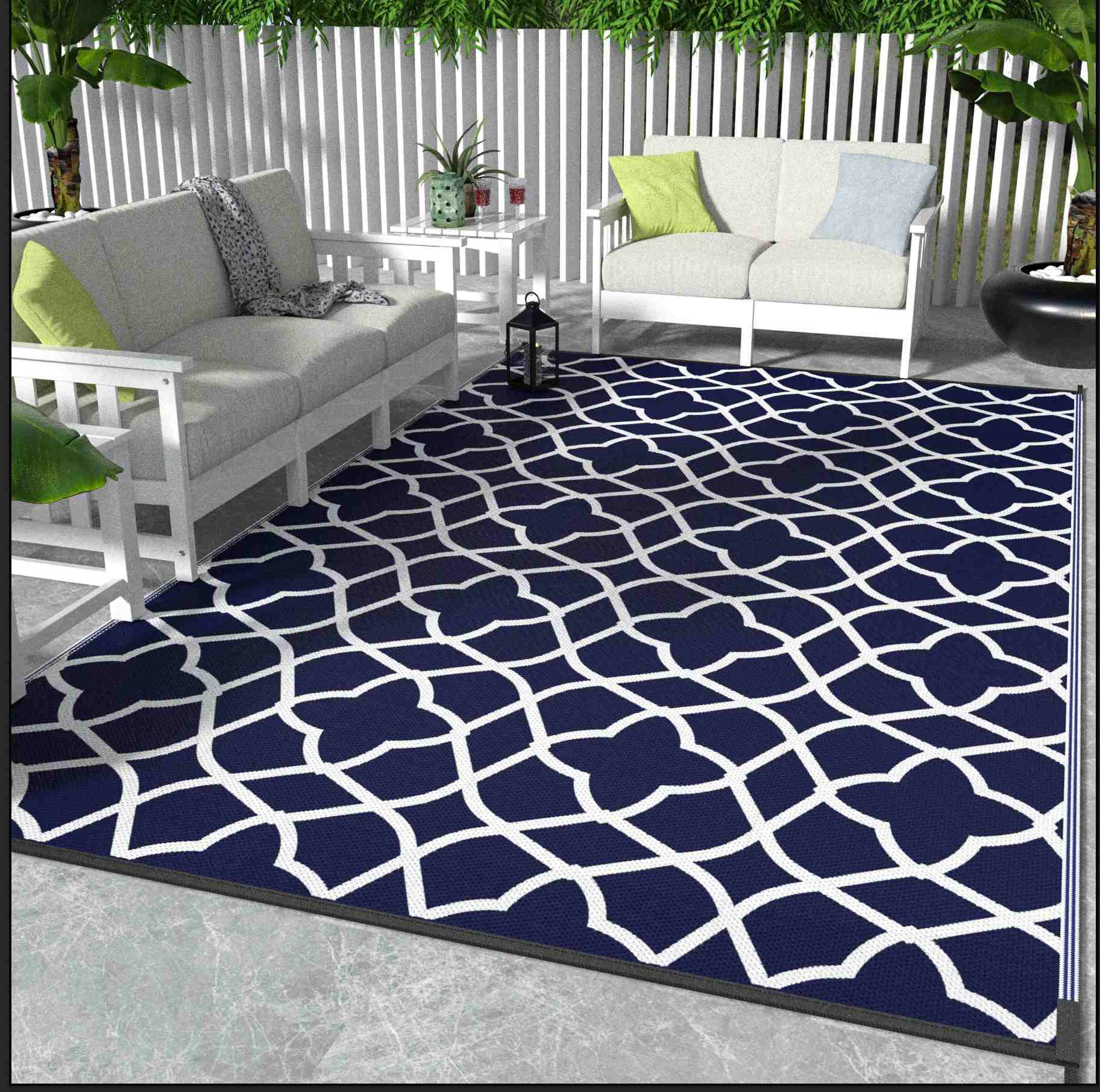 GENIMO 5x8 Outdoor Rug Waterproof, Reversible Mats, Outdoor Area Rug
