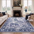 thumbnail image 1 of GENIMO 8'x10' Area Rug for Living Room, Large Machine Washable Non Slip Low Pile Rug for Bedroom Dining Room, Abstract Animal Print, China Blue, 1 of 5