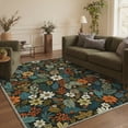 thumbnail image 1 of GENIMO 8'x10' Area Rug for Living Room, Large Machine Washable Non Slip Low Pile Rug for Bedroom Dining Room, Soft Floral, Forest Green, 1 of 7
