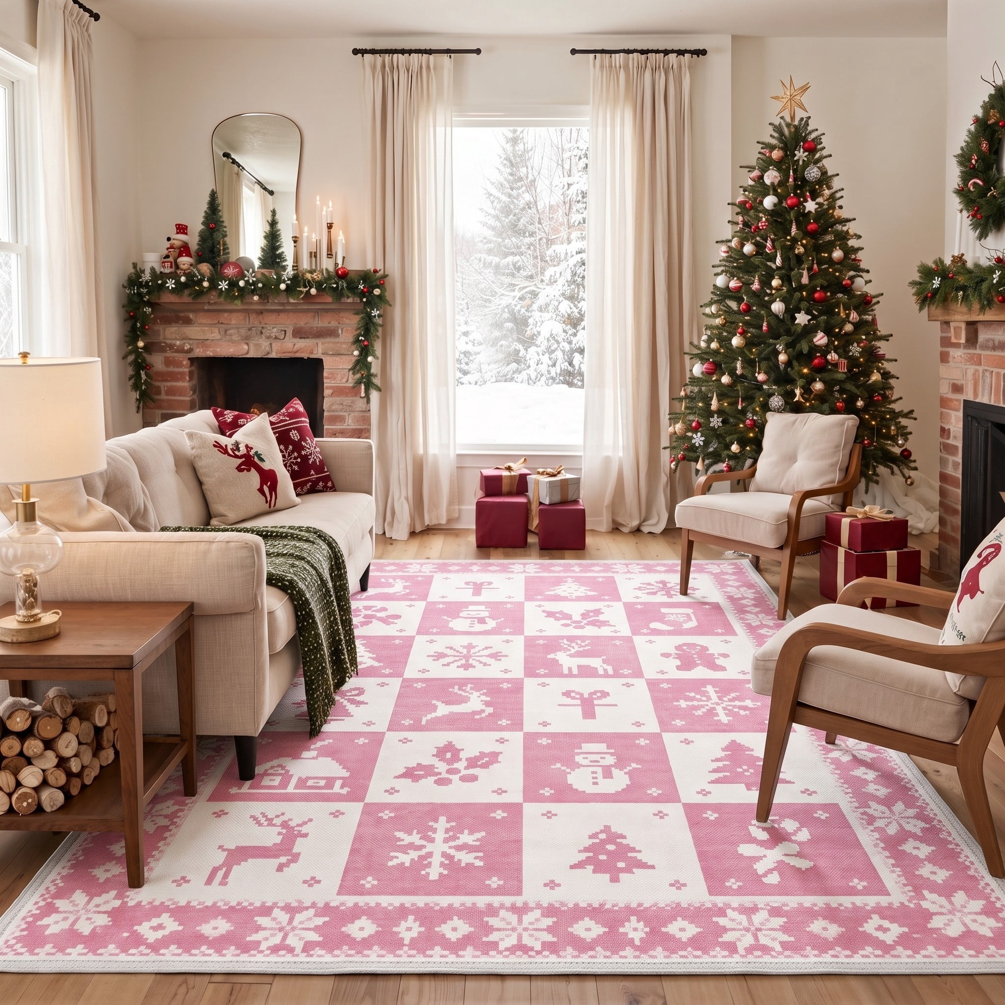GENIMO 8'x10' Area Rug for Living Room, Washable Non Slip Soft Modern ...
