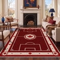 thumbnail image 1 of GENIMO 8'x10' Area Rug for Living Room, Washable Rug Non Slip Soft Maple Leaf Soccer Field Rug for Bedroom Dining Room Home Office, Dusty Crimson, 1 of 8