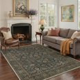 thumbnail image 1 of GENIMO 8'x10' Persian Rug for Living Room, Large Machine Washable Non Slip Low Pile Area Rug for Bedroom Dining Room, Dusty Teal, 1 of 7