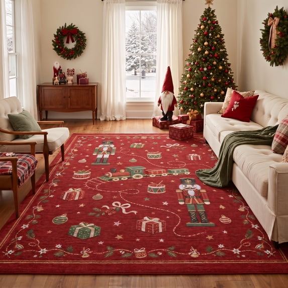 GENIMO 9'x12' Area Rug for Living Room, Washable Non Slip Soft Classic ...