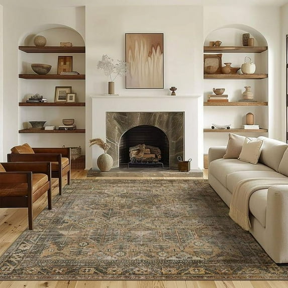 GENIMO Area Rug Non Slip Rug, Hallway Runner Rug, Lightweiht Mat, Machine Washable Low Pile Rugs for Living Room, Entryway, Bedroom, Kitchen and Corridor