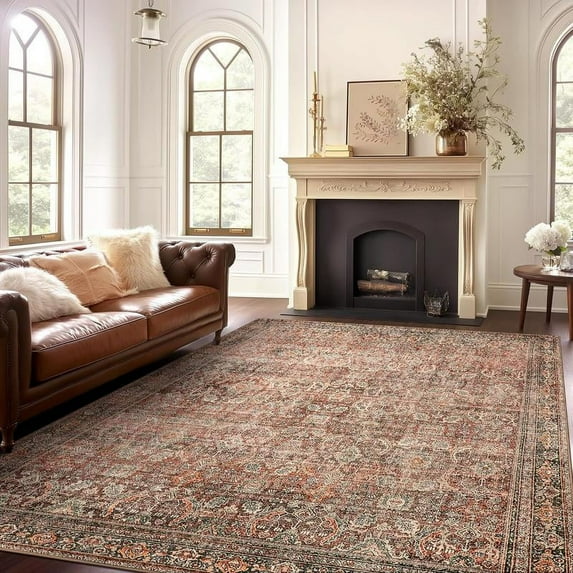 GENIMO Area Rug Non Slip Rug, Hallway Runner Rug, Lightweiht Mat, Machine Washable Low Pile Rugs for Living Room, Entryway, Bedroom, Kitchen and Corridor