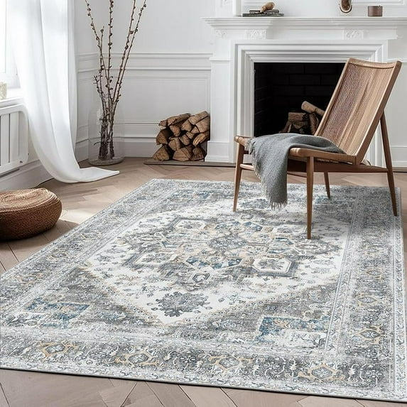 GENIMO Area Rug Non Slip Rug, Hallway Runner Rug, Lightweiht Mat, Machine Washable Low Pile Rugs for Living Room, Entryway, Bedroom, Kitchen and Corridor