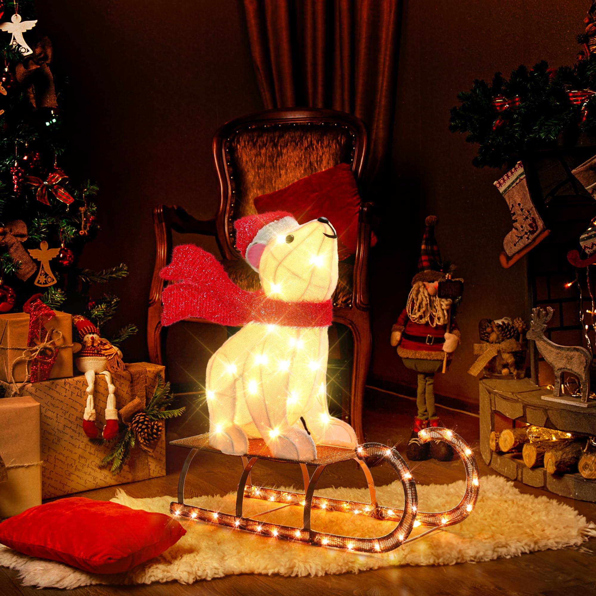 Polar bear outdoor christmas decor