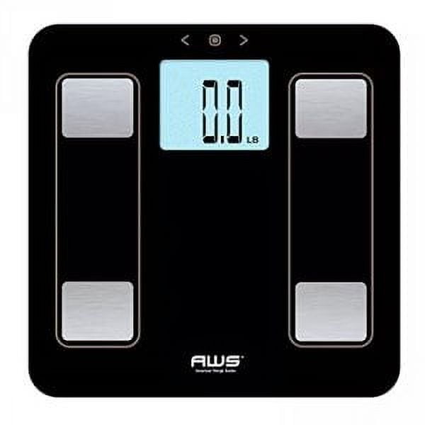 Black Digital Body Analysis Bathroom Scale with Stainless Steel Sensors