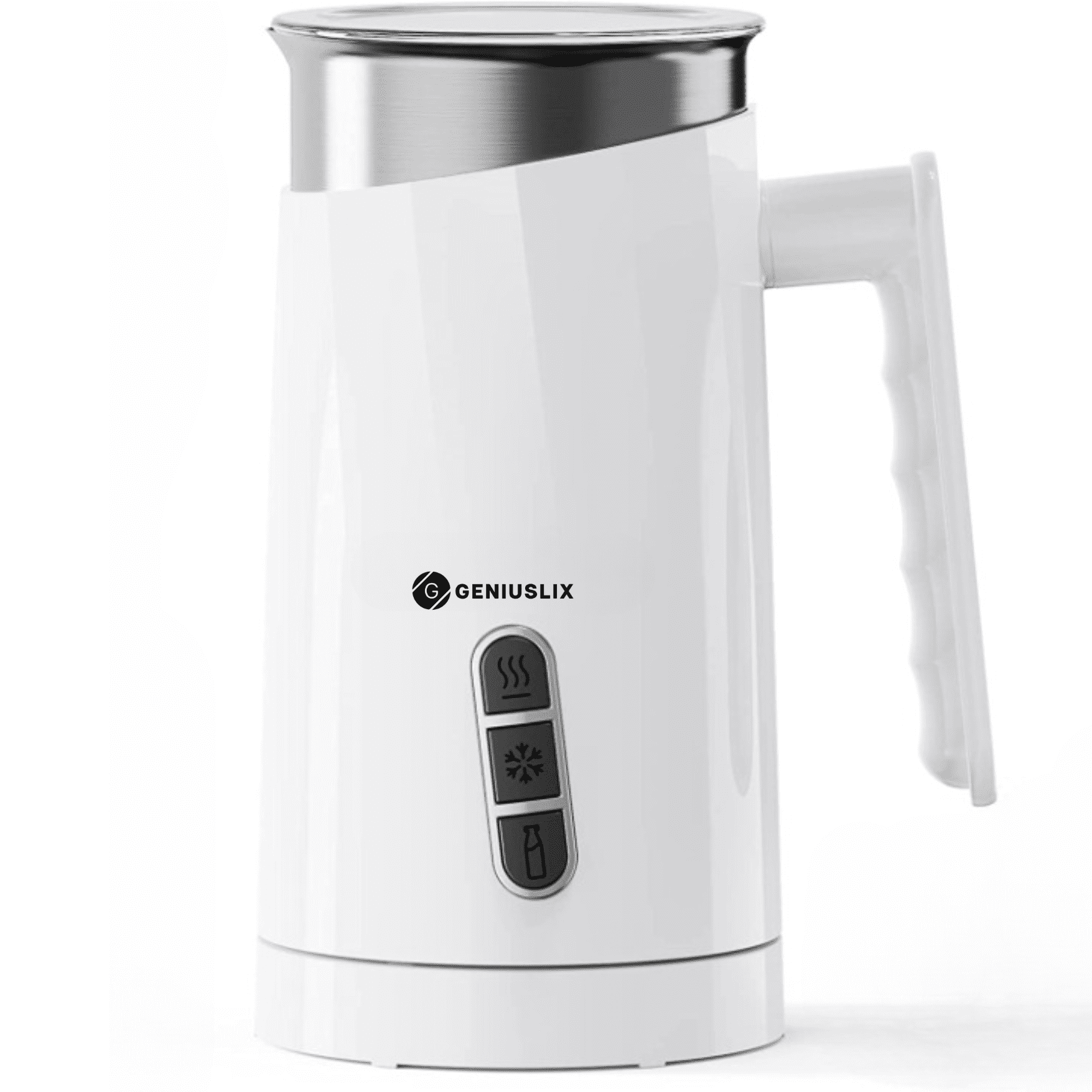 Geniuslix Milk Steamer and Frother 10.1 oz This Electric Milk Frother 500W Makes Soft Hot or Cold Foam Maker for Your Latte, Cappuccino and Macchiato